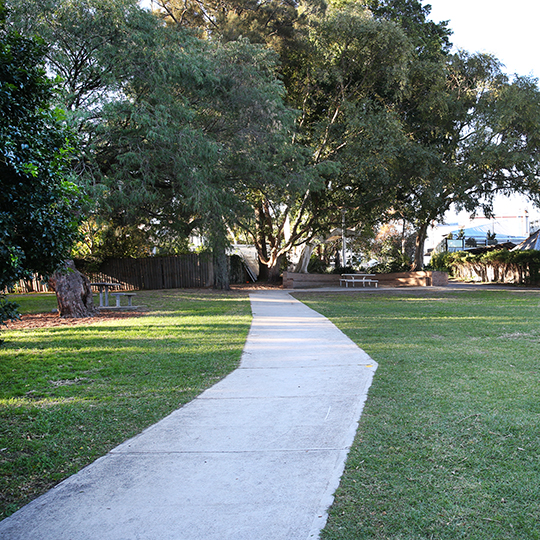 O'Connor Reserve park view and path